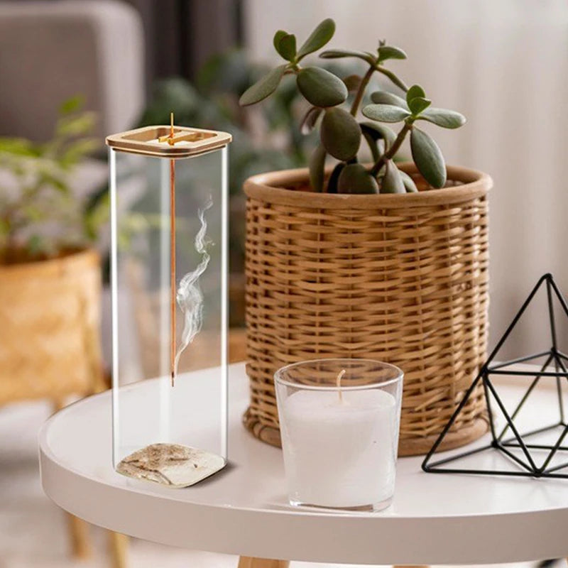 Porte-encens en verre élégant – design minimaliste